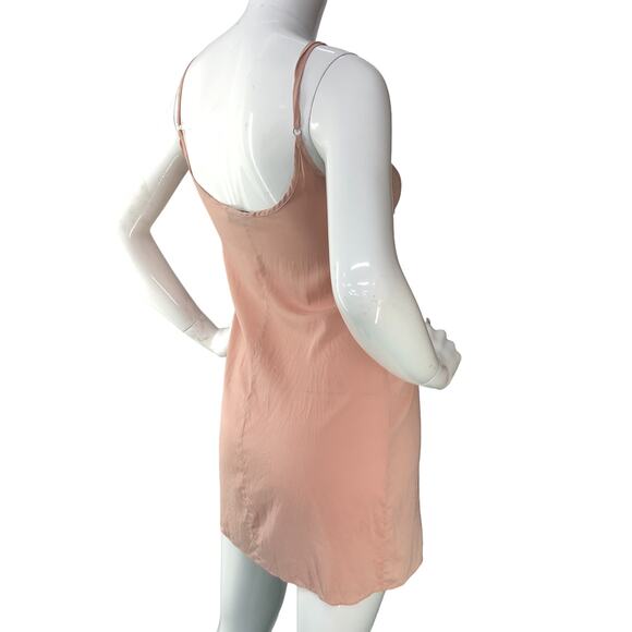 Fleur Du Mal Womens Size S Slip Dress Silk Short Double Scoop Adjustable Pink - Picture 8 of 15